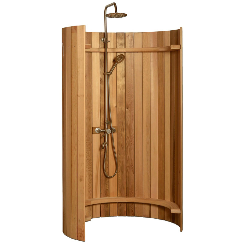 Ellipse Outdoor Shower, Clear Cedar